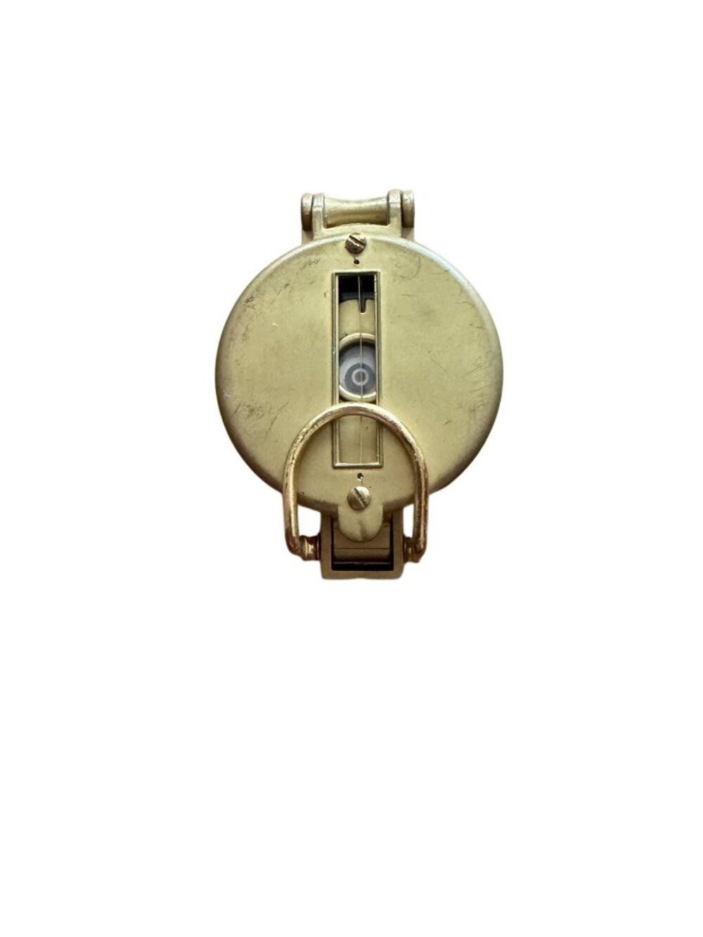 Vintage Brass Military Style Compass With Lid & Directional Lens